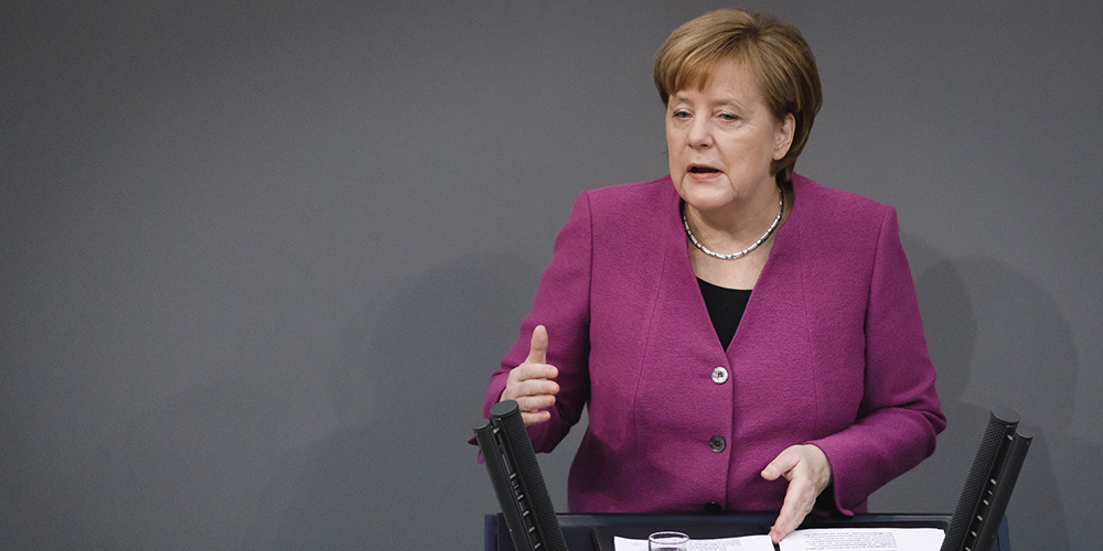 Angela Merkel am 22.02.2018 im Deutschen Bundestag