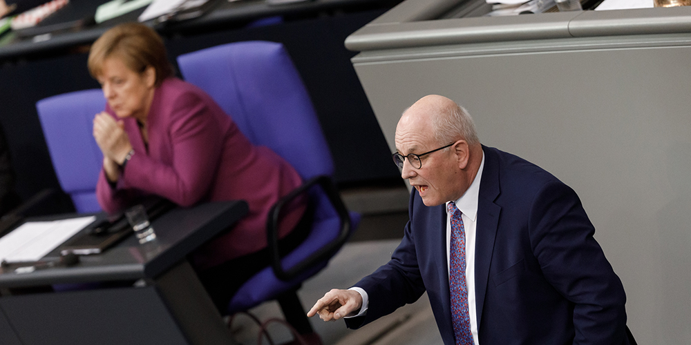 Volker Kauder am 22.02.2018 im Deutschen Bundestag
