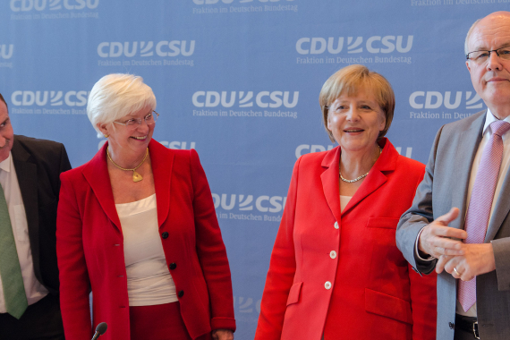 Max Straubinger, Gerda Hasselfeld, Angela Merkel und Volker Kauder (v.l.n.r.)