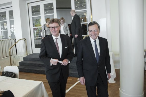 Michael Grosse-Brömer, Parlamentarischer Geschäftsführer, und Mario Draghi, EZB-Präsident