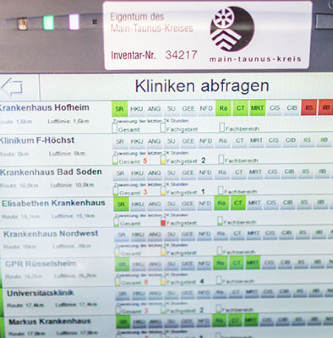 Ein Eingabegerät für die in Hessen entwickelte IT-Applikation _Interdisziplinärer Versorgungsnachweis