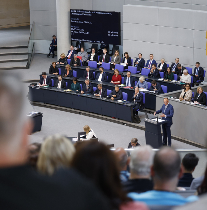 Friedrich Merz bei der Generaldebatte zum Bundeshaushalt 2022