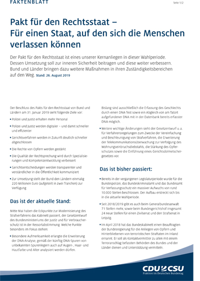 Faktenblatt | Pakt für den Rechtsstaat Faktenblatt | Pakt für den Rechtsstaat