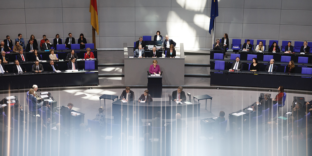 Angela Merkel am 22.02.2018 im Deutschen Bundestag