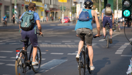 Radfahrer im Straßenverkehr