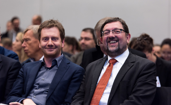 Michael Kretschmer, MdB und Andreas Lämmel MdB (r.) Kongress Wirtschaft 4.0 – Chancen für Deutschland