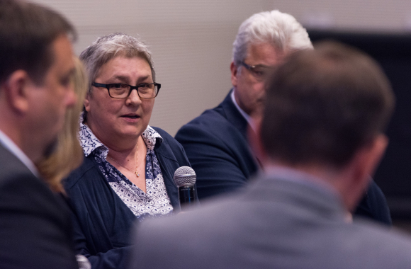 Elke Hannack Stellvertretende Vorsitzende des Bundesvorstands des Deutschen Gewerkschaftsbundes (DGB) Arbeitnehmerkongress 2017