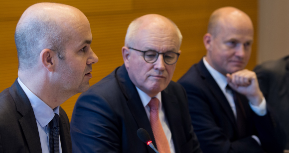 Prof.Marcel Fratzscher, Ph.D., Volker Kauder MdB und Ralph Brinkhaus MdB (v.l.n.r.) 1