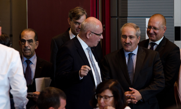 Volker Kauder, Vorsitzender der CDU/CSU-Fraktion im Deutschen Bundestag und S.E. Nasser Judeh, Außenminister des Haschemitischen Königreichs Jordanien Volker Kauder, Nasser Judeh