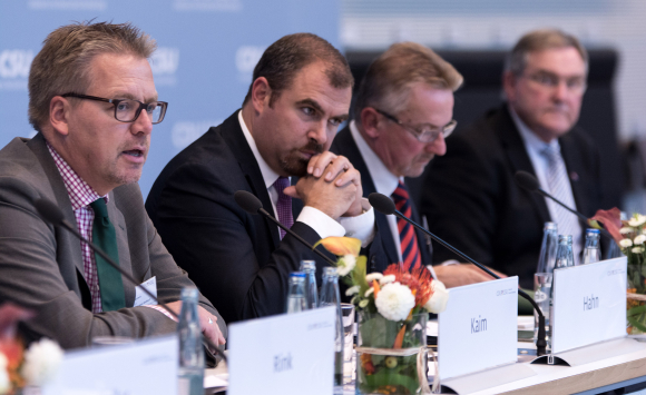 Dr. habil. Markus Kaim, Florian Hahn, Dr. Karl-Heinz Kamp, Franz-Josef Jung