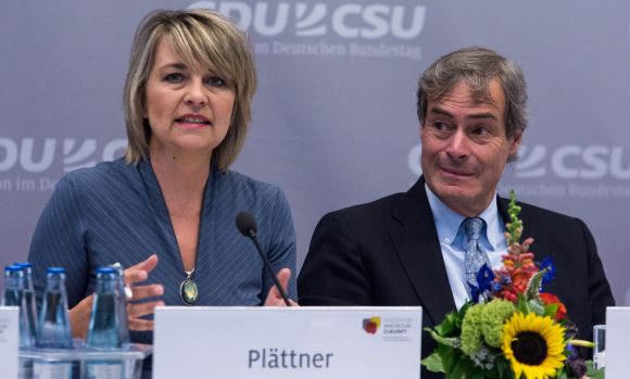 Anke Plättner und Ingo Kramer Kongress Flüchtlinge und die deutsche Wirtschaft