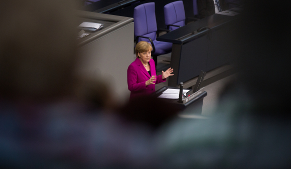 Bundeskanzlerin Angela Merkel während der Generalaussprache zum Bundeshaushalt 2014