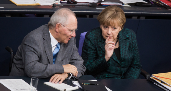 Finanzminister Wolfgang Schäuble und Bundeskanzlerin Angela Merkel Finanzminister Wolfgang Schäuble und Bundeskanzlerin Angela Merkel
