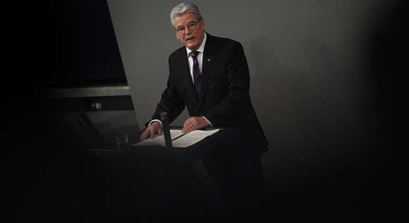 Bundespräsident Joachim Gauck während seiner Rede Bundespräsident Joachim Gauck während seiner Rede