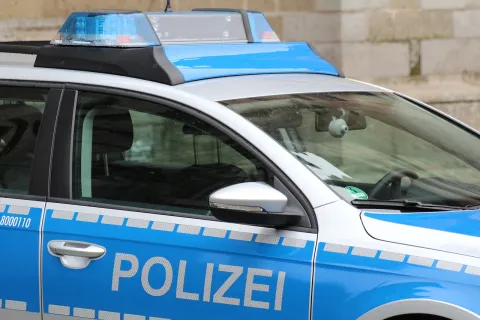 Blaues Polizeiauto