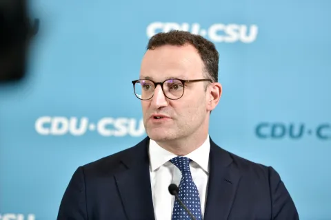Jens Spahn während seines Pressestatements am 20. Mai 2025