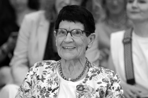 Schwarz-weiß-Aufnahme von Rita Süssmuth