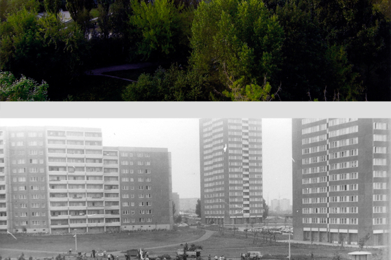 Plattenbau und Wohnumfeld, 1984 und 2014