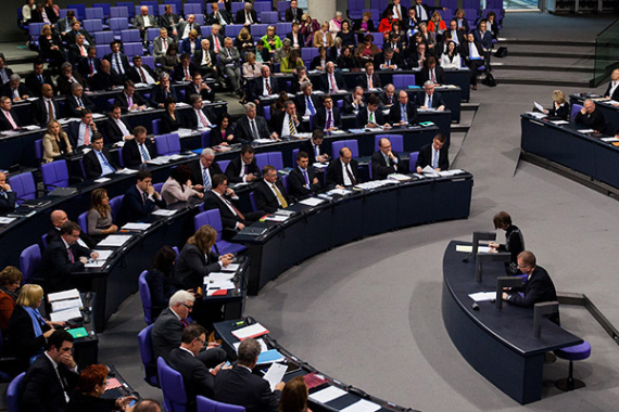 In der Debatte sprach auch der CDU/CSU-Fraktionsvorsitzende Volker Kauder