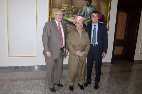 Volker Kauder, Masoud Barzani und Andreas Schockenhoff (v.l.n.r.)