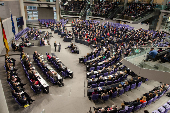 Blick in den Plenarsaal während der Regierungserklärung