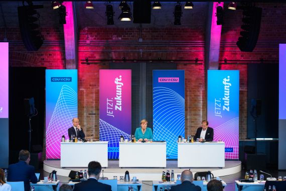 Ralph Brinkhaus MdB, Bundeskanzlerin Dr. Angela Merkel MdB und Alexander Dobrindt MdB