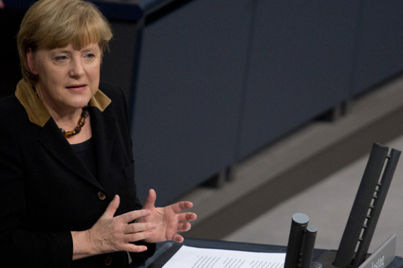 Bundeskanzlerin Angela Merkel während ihrer Rede anlässlich des 50. Jahrestages der Unterzeichnung des Elysée-Vertrages (Foto: Tobias Koch)