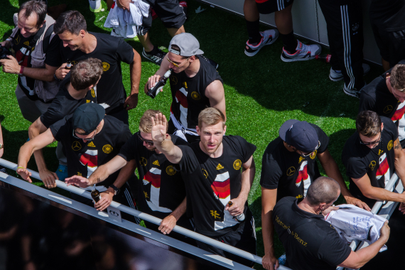 Ankunft der Fußball-Nationalmannschaft in Berlin