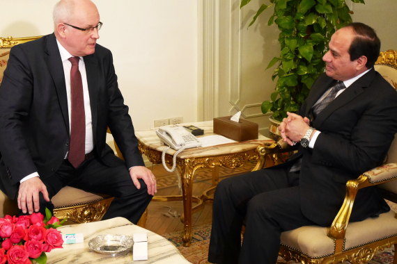 Volker Kauder und Ägyptens Präsident Al-Sisi