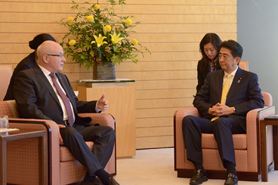 Treffen mit Japans Premierminister Shinzo Abe