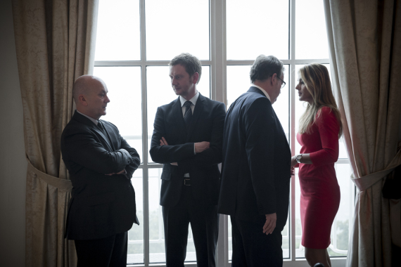 Stellvertretender Vorsitzender Michael Kretschmer (2.v.l.) und die Parlamentarischen Geschäftsführer Manfred Grund, Bernhard Kaster und Michaela Noll (v.l.)