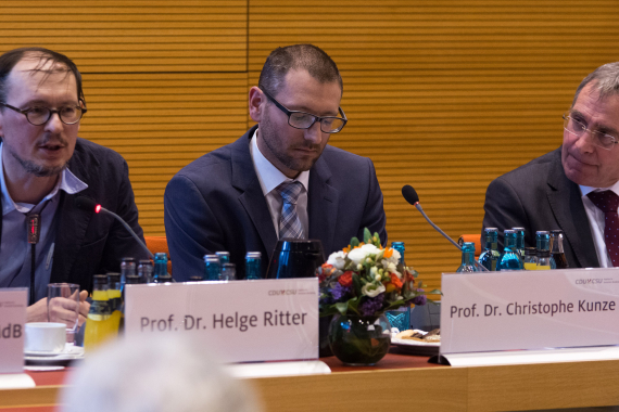 Prof. Dr. Helge Ritter, Prof. Dr. Christophe Kunze und Paul Lehrieder MdB