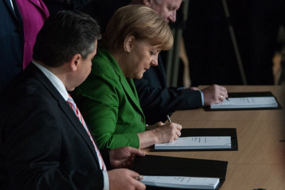 Unterzeichnung des Koalitionsvertrages 2013