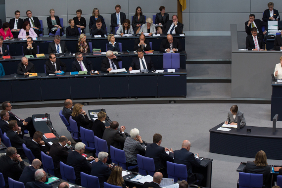 Bundeskanzlerin Angela Merkel spricht in der Generaldebatte zum Bundeshaushalt