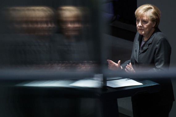 Bundeskanzlerin Angela Merkel während ihrer Regierungserklärung