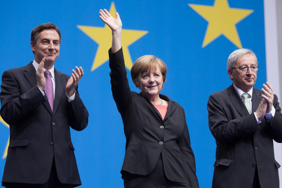 David McAllister, Angela Merkel und Jean-Claude Juncker (v.l.)