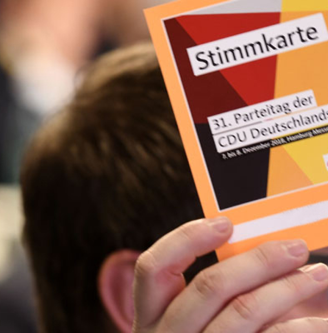 Stimmkarte Parteitag CDU Hamburg 2018