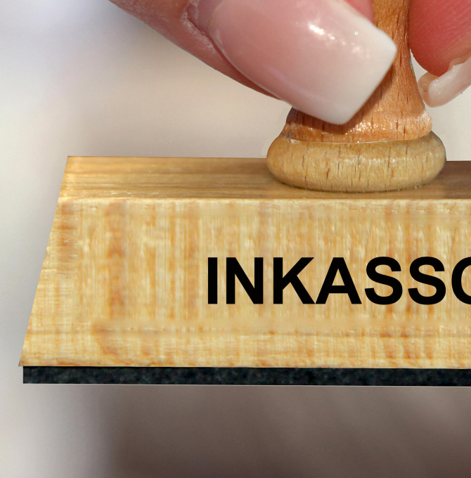 Stempel mit Aufschrift Inkasso