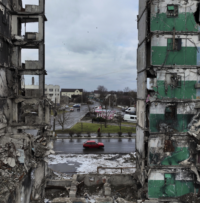 Kiew, Borodyanka, zerstörte Häuser,