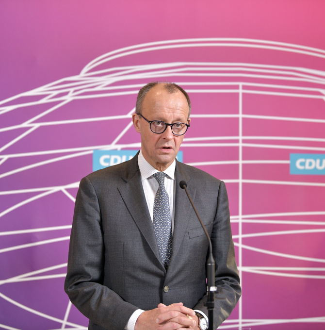 Friedrich Merz vor der Fraktionssitzung 