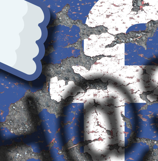 Facebook Logo mit Daumen nach unten