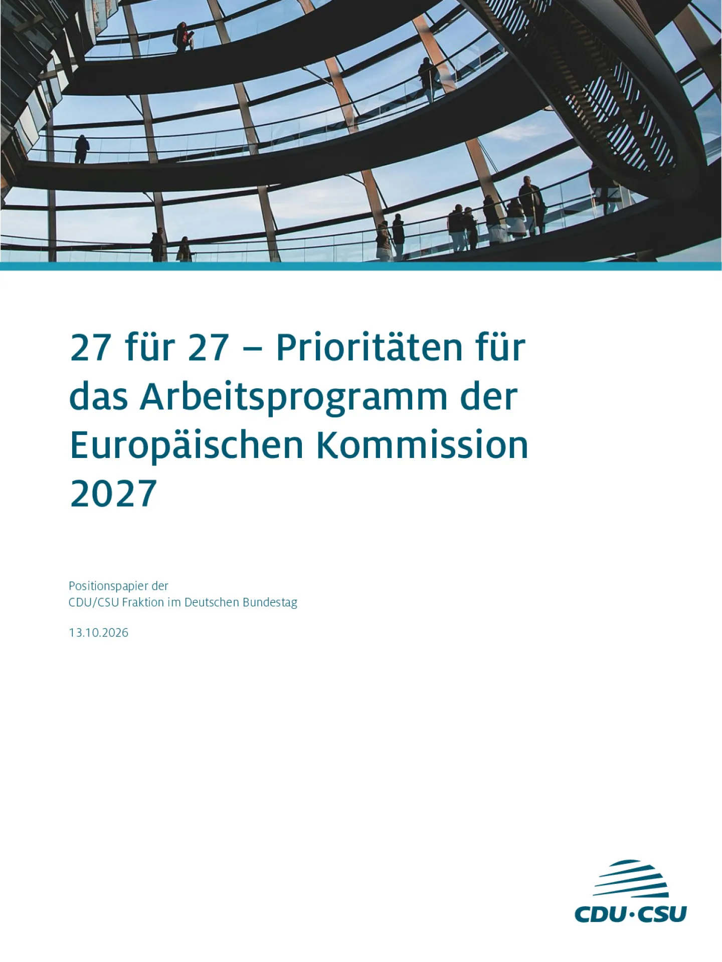 27 für 27 – Prioritäten für das Arbeitsprogramm der Europäischen Kommission 2027